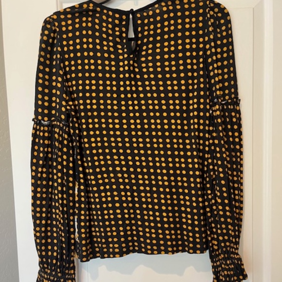 Bl^nk London Cheetah Cat Print Long Sleeve Top Sz S Boho Peasant Whimsical - Picture 4 of 13